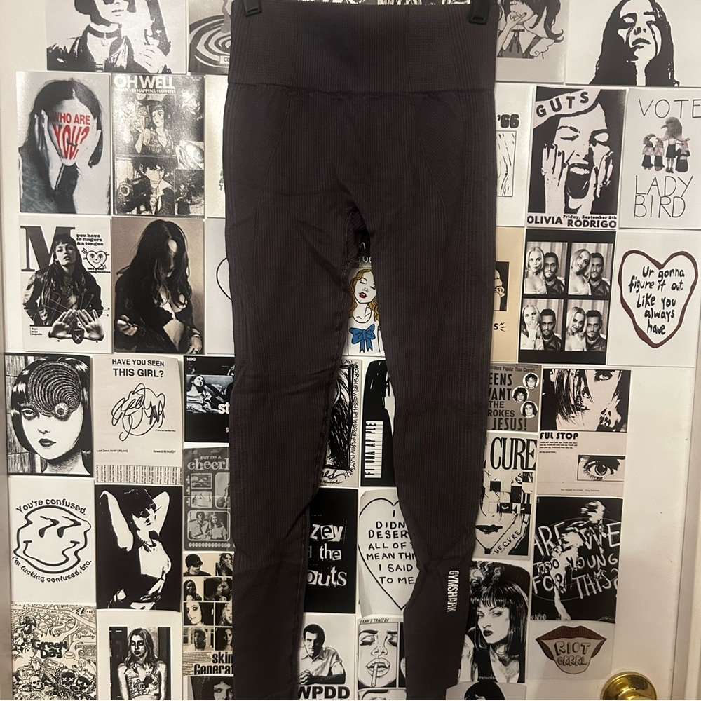 Gymshark Dark Grey Ribbed Workout Leggings